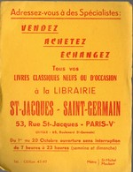 Paris Rue Saint Jacques : Buvard Double LIBRAIRIE ST JACQUES ST GERMAIN (lettrage Rouge) (PPP9401) - Papeterie