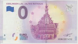 Billet Touristique 0 Euro Souvenir Allemagne Esslingen A N Altes Rathaus 2018-1 N°XEBC001452 - Pruebas Privadas