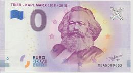 Billet Touristique 0 Euro Souvenir Allemagne Trier Karl Marx 2018-1 N°XEAN099452 - Privatentwürfe