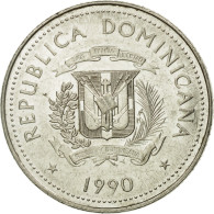 Monnaie, Dominican Republic, 25 Centavos, 1990, TTB, Nickel Clad Steel, KM:71.2 - Dominicaine