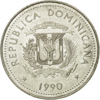 Monnaie, Dominican Republic, 25 Centavos, 1990, TTB, Nickel Clad Steel, KM:71.2 - Dominicaanse Republiek
