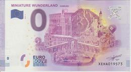 Billet Touristique 0 Euro Souvenir Allemagne Miniature Wunderland Hamburg 2018-4 N°XEHA019573 - Pruebas Privadas