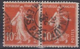 FRANCE Journaux 1906:  Le 10c Rouge  En Paire  (Y&T 138) Avec Oblitération  Pas Très Courante   'Journaux-Amiens'   TB - Newspapers