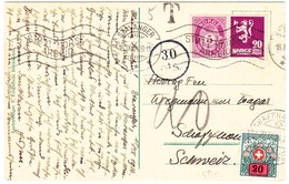 1948 AK Markt Aus Stavanger Nach Schaffhausen; Mischfrankatur Und Schweizer Strafporto - Cartas & Documentos