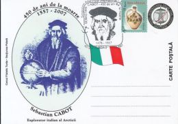 INTERNATIONAL POLAR YEAR, SEBASTIAN CABOT, EXPLORER, SPECIAL POSTCARD, 2007, ROMANIA - Internationale Pooljaar