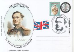 INTERNATIONAL POLAR YEAR, SIR FRANCIS LEOPOLD MCCLINTOCK, EXPLORER, SPECIAL POSTCARD, 2007, ROMANIA - Año Polar Internacional