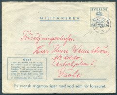 1944 Sweden Militarbrev Fieldpost Stationery Cover. Faltpost 107 - Militari