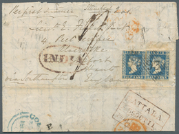 Indien: 1836-1855: Five Covers From India To England Or Vice Versa, With 1836 Letter To Bombay Beari - 1852 Sind Province