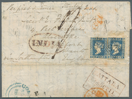 Indien: 1836-1855: Five Covers From India To England Or Vice Versa, With 1836 Letter To Bombay Beari - 1852 Provincie Sind