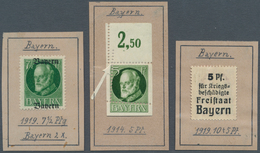 Bayern - Marken Und Briefe: 1914/1920, Saubere Samlungspartie Von 18 Marken Mit Abarten Und Besonder - Andere & Zonder Classificatie