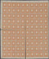 Sachsen - Marken Und Briefe: 1863/1867, 1/2 Ngr. Orange (MiNr. 15), Originalbogen Zu 100 Werten (get - Sachsen