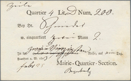 Thurn & Taxis - Vorphilatelie: 1806/1813, FRANKFURT A. M..17 Quartierscheine Für Französische Soldat - Vorphilatelie