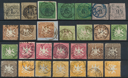 Württemberg - Marken Und Briefe: 1851/1890 (ca.), Gestempelte Sammlungspartie Von 96 Marken Meist De - Autres & Non Classés