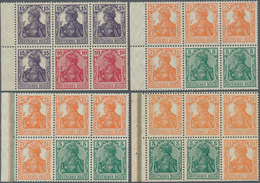 Deutsches Reich - Markenheftchenblätter: 1918/1919, Germania, Lot Von Vier Heftchenblättern: MiNr. 1 - Postzegelboekjes