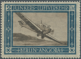 Deutsches Reich - Halbamtliche Flugmarken: 1924/1933, Lot Mit Zwei Marken: 2 GM Junkers-Marke 1924 P - Airmail & Zeppelin