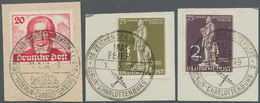 Berlin: 1949/1954, Kleines Lot Mit Stephan 1949 Auf Herrlichen Luxus-Briefstücken Mit SST, Goethe Ge - Gebruikt
