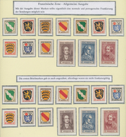 Französische Zone - Allgemeine Ausgabe: 1945, Meist Postfrische Sammlung Auf Sechs Ausstellungsblätt - Andere & Zonder Classificatie