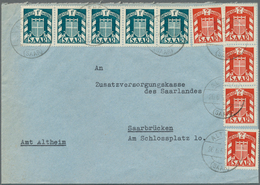Saarland (1947/56) - Dienstmarken: 1950/1953, Lot Von 13 Dienstbriefen Mit Frankaturen Der Wappen-Au - Altri & Non Classificati