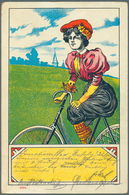 Ansichtskarten: Motive / Thematics: RADFAHRER, Eine Vielseitige Partie Ab 1898 Bis Ca. 1905 Mit 41 V - Other & Unclassified