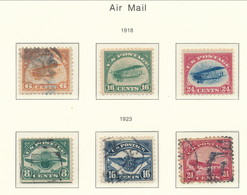 USA 1918-1923 Air Mail Scott # C1-C6.Airplanes. Mixed Used And MNH. See Scans And Detaljed Description. - 1a. 1918-1940 Oblitérés