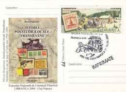 73151- ROMANIAN STAMP'S DAY, LOCAL STAMPS HISTORY, BISTRA, SPECIAL POSTCARD, 2009, ROMANIA - Covers & Documents