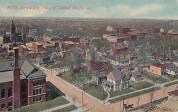 USA - CP 1913 - BIRD'S-EYE VIEW OF COUNCIL BLUFFS IA. TO BORDEAUX  FRANCE /1 - Council Bluffs