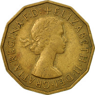 Monnaie, Grande-Bretagne, Elizabeth II, 3 Pence, 1955, TB+, Nickel-brass, KM:900 - F. 3 Pence