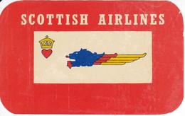 ANTIGUA ETIQUETA DE LA COMPAÑIA AEREA SCOTTISH AIRLINES (AVION-PLANE) ESCOCIA - Etiquetas De Equipaje