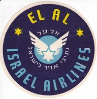 ANTIGUA ETIQUETA DE LA COMPAÑIA AEREA ISRAEL AIRLINES (AVION-PLANE) EL AL - Aufklebschilder Und Gepäckbeschriftung