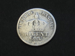 50 Centimes Napoléon III 1864 A - Tête Laurée - Argent **** EN ACHAT IMMEDIAT **** - 50 Centimes