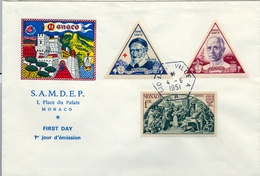 1951 , MÓNACO , SOBRE CON MATASELLOS DE FAVOR. - Lettres & Documents