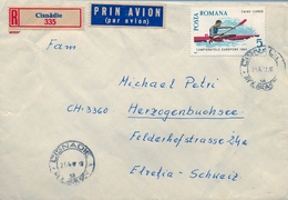 1967 , RUMANIA , CERTIFICADO CISNADIE - HERZOGENBUCHSEE , CAMPEONATO EUROPEO DE PIRAGÜISMO - Lettres & Documents