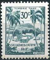 Guadeloupe / French 1947 Mi 42 Taxe MNH Palm Tree And Village - Portomarken