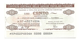 1977 - Italia - Istituto Centrale Delle Banche Popolari Italiane - Associazione Provinciale Commercianti - Ravenna ---- - [10] Chèques