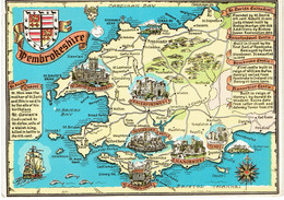 CPM ROYAUME-UNI PAYS DE GALLES COMTE DE PEMBROKE DIVERS - Carte Du Comté - Pembrokeshire