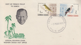 Enveloppe  SAMOA   Visite  Du   Prince  PHILIP  1971 - Samoa