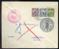 BUDAPEST 1915. Cenzúrázott , Háromszínű Levél, Jótékonysági Bélyeggel Svájcba Küldve  /  BUDAPEST 1915 Cens. 3 Color Let - Used Stamps