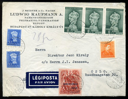 BUDAPEST 1939. Dekoratív, Céges Légi Levél Norvégiába Küldve  /   1939 Decorative Corp.  Airmail Letter To Norway - Covers & Documents