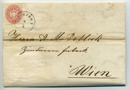 ÚJSZŐNY 1866. 5Kr-os Levél D.D.S.G. Tartalommal Bécsbe  /  1866 5 Kr Letter DDSG Cont. To Vienna - Used Stamps