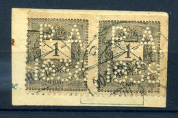 1Kr Pár Céglyukasztással + 3 Kr Céglyukasztással  /  1 Kr Par Corp. Punched + 3 Kr Corp. Punched - Used Stamps