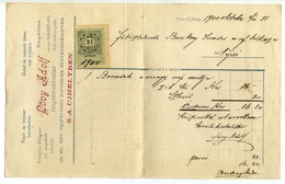 SÁTORALJAÚJHELY 1900. Lőwy Adolf Könyvkereskedés, Fejléces, Céges Számla  /  1900 Adolf Lőwy Book Store , Letterhead Cor - Unclassified