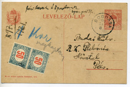 BOGDÁSA 1921. Díjjegyes Levlap Pécsre Küldve, Portózva  /  1921 Stationery P.card To Pécs , Port - Covers & Documents