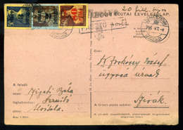 CSERHÁTSZENTIVÁN 1945. Érdekes Infla , Bélyeg és Kp Bérmentesítésű Levlap , Pásztó> Szirák  /  1945 Interesting Infl. St - Covers & Documents