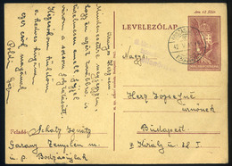 BODZÁSUJFALU 1942. Díjjegyes Levlap Munkaszolgálatos Táborból Budapestre  /  1942 Stationery P.card From Work Detail Cam - Covers & Documents