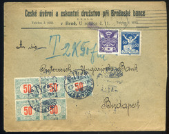 1921. Levél Csehszlovákiából, 5*50f Portózással  /  1921 Letter From Czechoslovakia 5x10f Porto - Covers & Documents