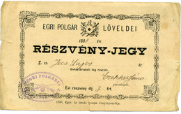 EGER 1895. Polgári Lövölde , Részvételi Jegy  /  1895 Citizen's Shooting Range, Participation Ticket - Unclassified