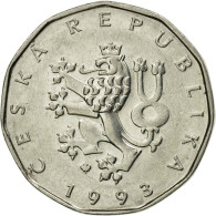 Monnaie, République Tchèque, 2 Koruny, 1993, TTB, Nickel Plated Steel, KM:9 - Repubblica Ceca