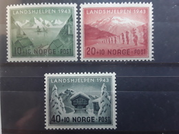 Norge Norvège Norway, 1943 Secours D 'hiver,  Landshjelpen Serie Yvert 254 / 256   , Neuve  ** MNH , TB - Ongebruikt