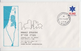 ISRAEL 1979 MAALE EFRAYIM OPENING DAY POST OFFICE UNDER MILITARY ADMINISTRATION TZAHAL IDF COVER - Postage Due