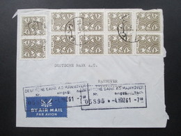 Syrien / UAR 1961 Air Mail / Luftpost Societe De Banques Reunies S.A.S. Damas. Marke Als 8er Block - Siria